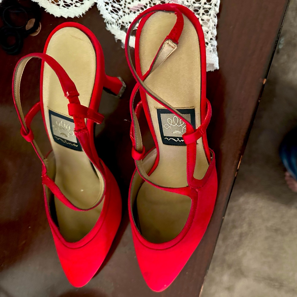 Red Satin Shoes